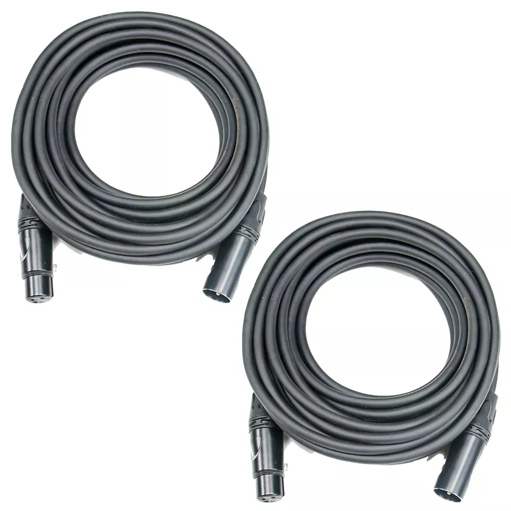(2-Pack) OSP SuperFlex Gold SFM-50 Premium Microphone Cables, 50 ft