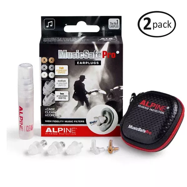 Alpine MusicSafe Pro Hearing Protection System for Musicians, White (2-Pack)
