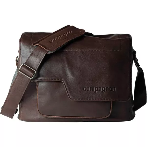 compagnon "the medium messenger" Leather Camera Bag (Dark Brown)