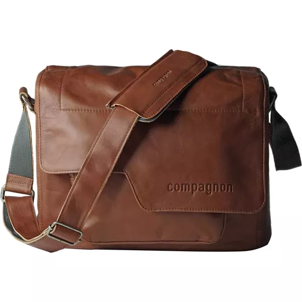 compagnon The Medium Messenger Leather Camera Bag (Light Brown)