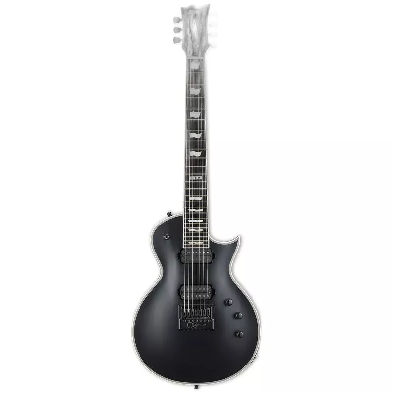 ESP E-II Eclipse-7 Evertune Black Satin Electric Guitar w/Case