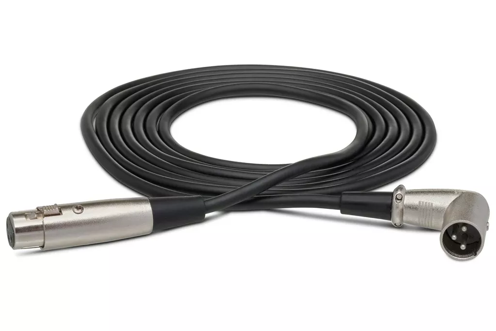 HOSA - Balanced Interconnect, XLR3F to Right-angle XLR3M, 15 ft