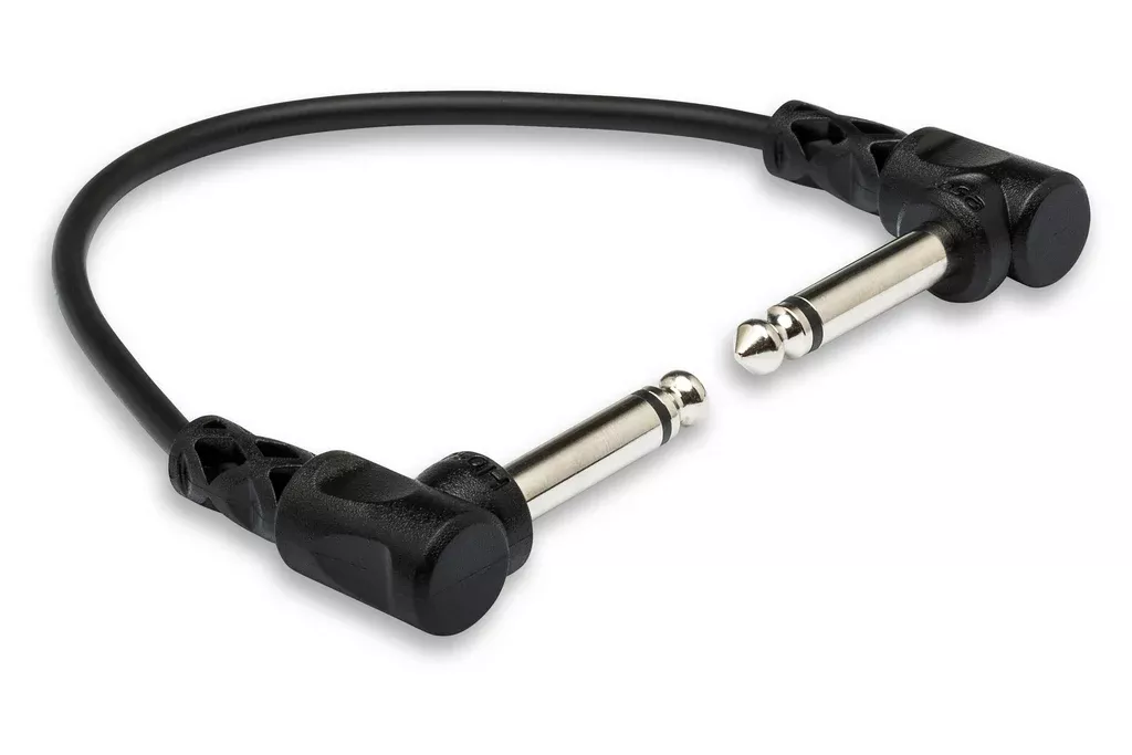 HOSA - Guitar Patch Cable, Molded Right-angle to Same, 1 ft