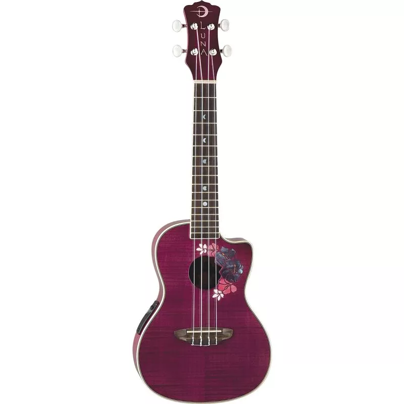 Luna Uke Flora Quilt Maple Concert w/Preamp UKE FLO