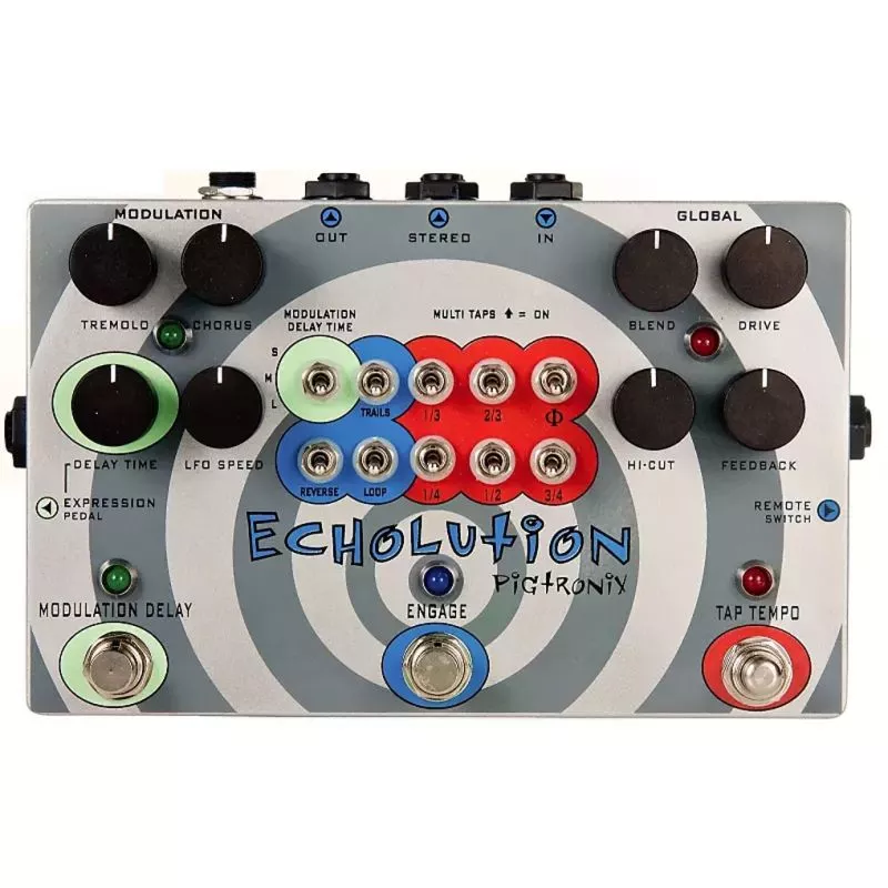 Pigtronix PHI Echolution Tap Tempo Analog Delay with Modulation Guitar