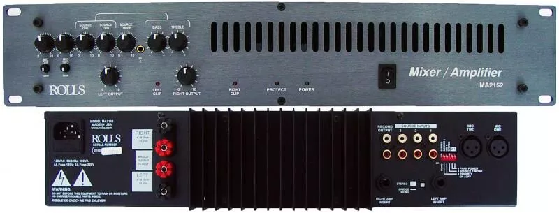 Rolls MA2152 70V 5-Input Stereo Mixer/Amplifier