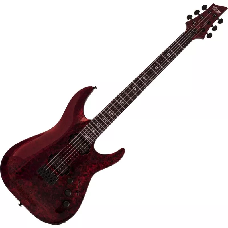 Schecter C-1 Apocalypse guitar in Red Reign