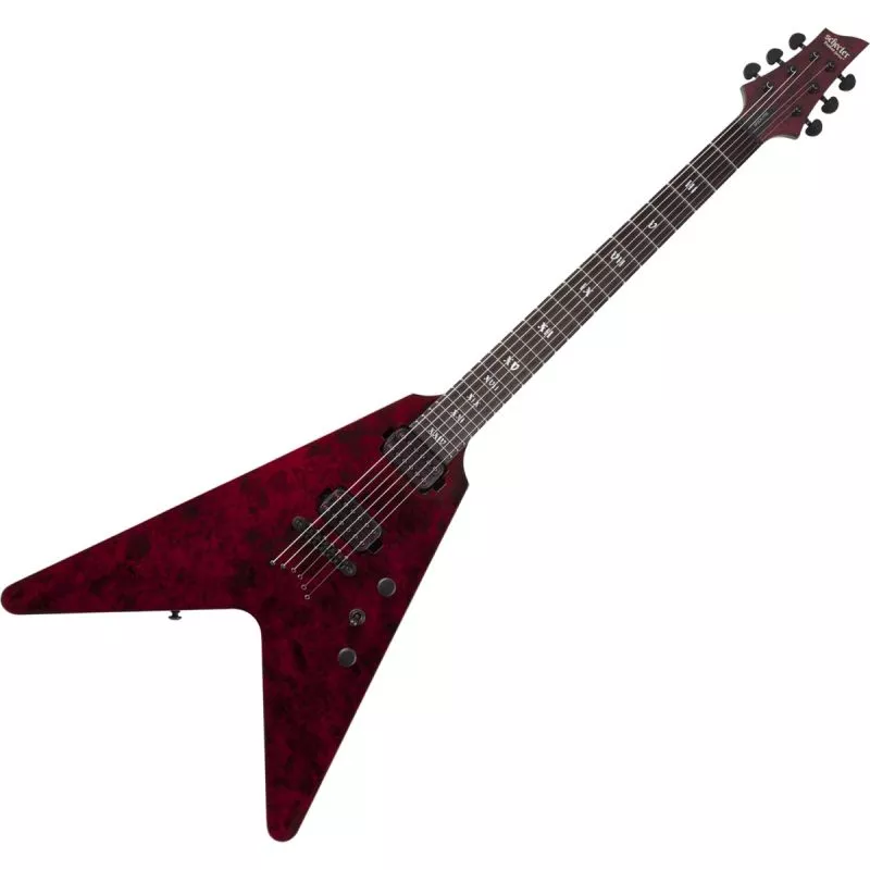 Schecter V-1 Apocalypse Electric Guitar in Red Reign