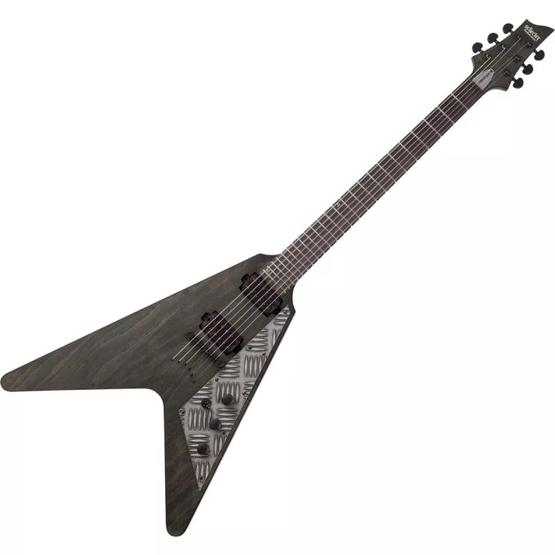 Schecter V-1 Apocalypse Electric Guitar in Rusty Grey