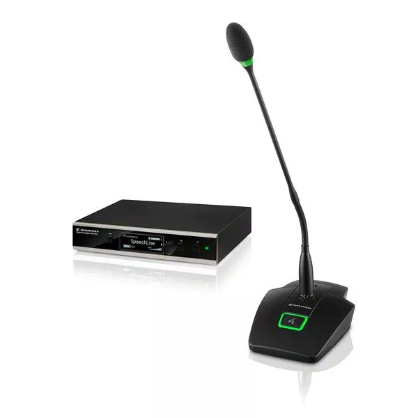 Sennheiser SL TS 153 GN-L SET DW-4 US - Wireless table mic set. Includes (1) SL Tablestand 153-S DW, (1) MEG 14-40-L-II B gooseneck microphone (cardioid, condenser) with LED light ring, (1) BA 40 rechargeable battery, (1) SL Rack Receiver DW, (1) power...
