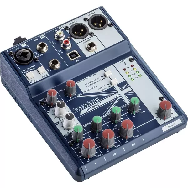 Soundcraft Notepad-5 Small-Format Analog Mixing Console with USB I/O
