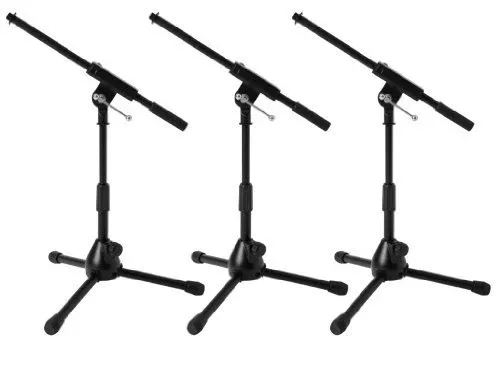 Ultimate Support JS-MCFB50 Low-Profile Mic Stand with Fixed-length Boom W/ Adjustable Height of 16" to 23" - 3 Pack